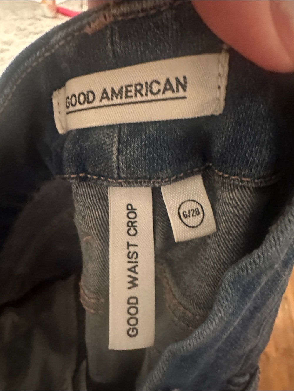 Good American Cropped Good Waist Denim Jeans Size 6/28 - Picture 1 of 3